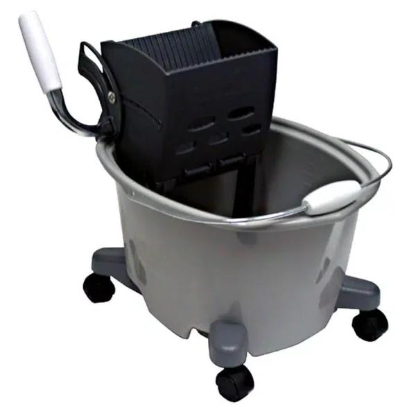 Quickie 5 Gallon Plastic Mop Bucket with Wringer and Heavy-Duty Steel Handle