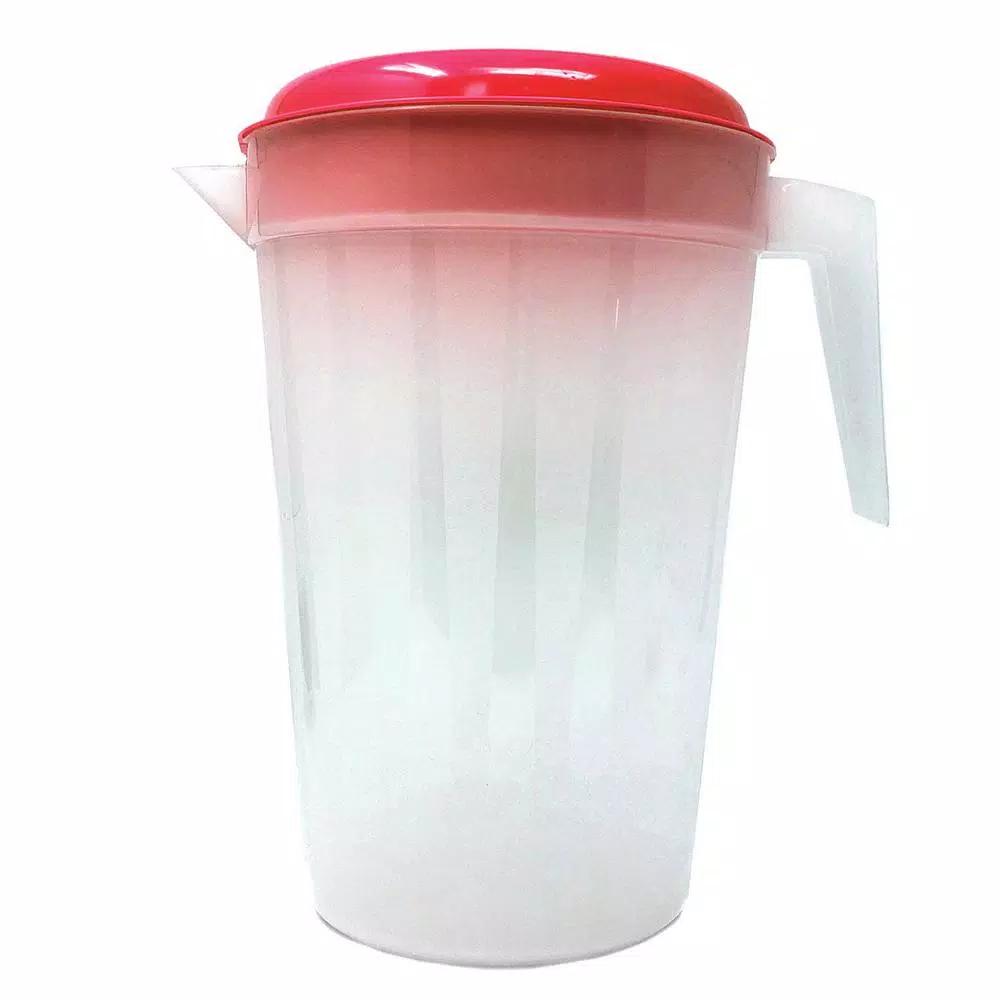 LavoHome 1 Gallon Clear Plastic Pitcher Jugs with Lids, 6-Pack, Assorted Colors