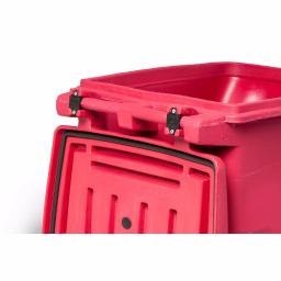 Toter 64 Gal. Red Hazardous Medical Waste Trash Can with Wheels and Locking Lid thumbnail 8