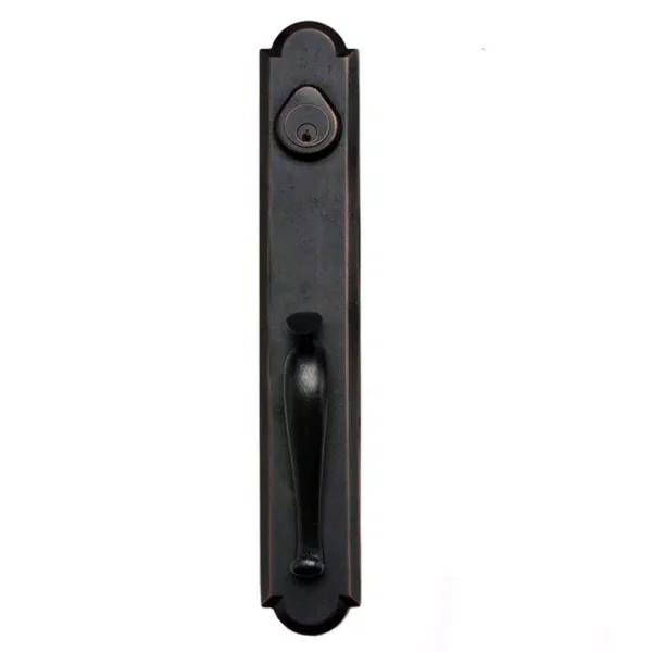 Delaney Hardware Sandcast Collection Valero Aged Bronze Single Cylinder Deadbolt Entry Handleset with Tulum Knob