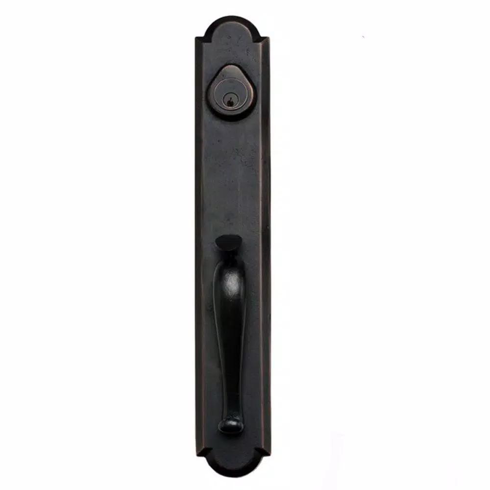 Delaney Hardware Sandcast Collection Valero Aged Bronze Single Cylinder Deadbolt Entry Handleset with Tulum Knob