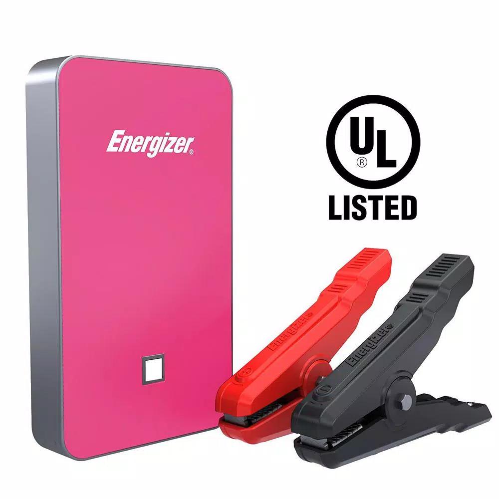 Energizer 7500mAh Lithium Jump Starter and 2.4A Power Bank USB Charger, Pink