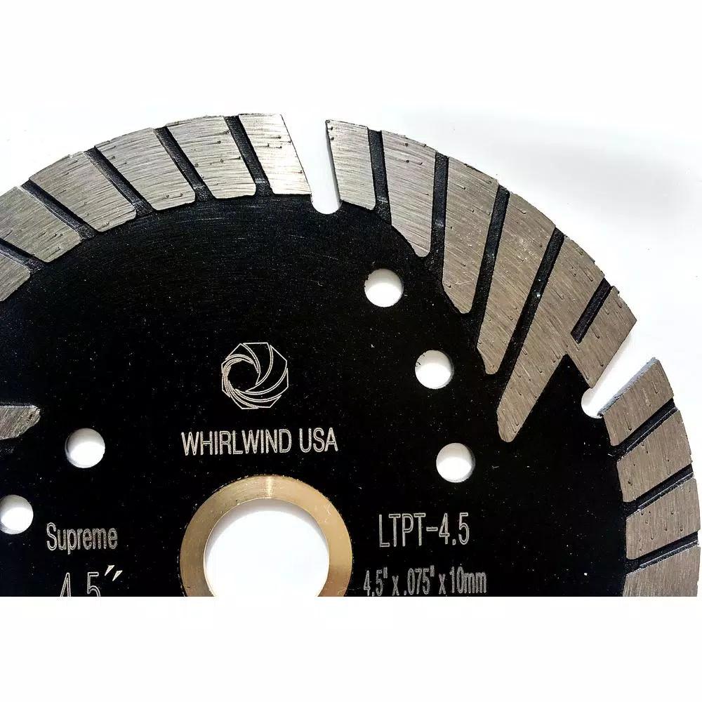 Whirlwind USA 4-1/2 in. Turbo Segmented Diamond Saw Blade for Granite, Marble, and Concrete