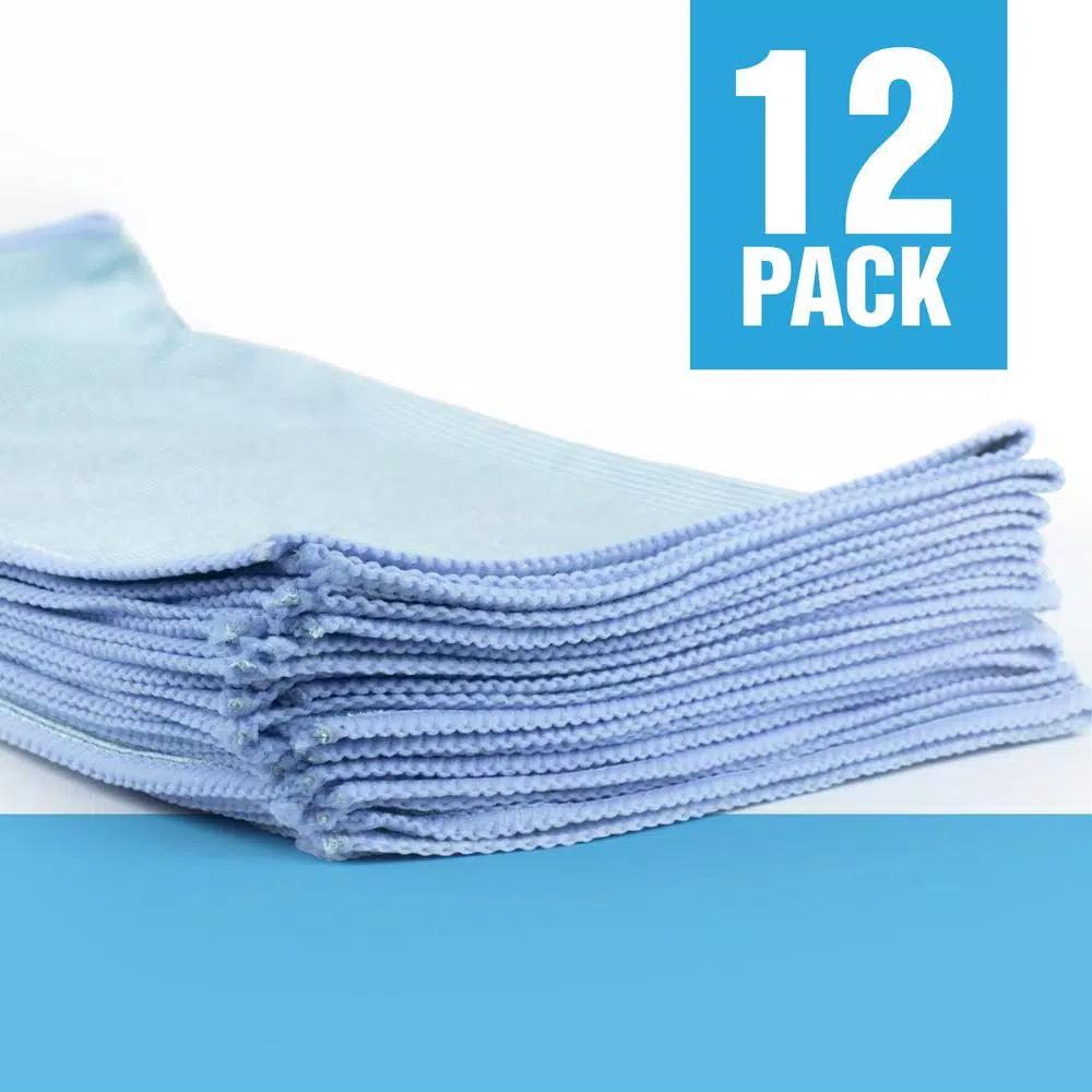 Zwipes Microfiber Glass Cleaning Cloths, 16 x 16 in., Blue (12-Pack)