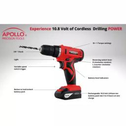Apollo 10.8V Cordless 3/8 in. Drill/Driver with 30-Piece Accessory Set thumbnail 6