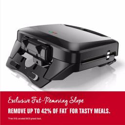 George Foreman Rapid Grill 80 sq. in. Electric Indoor Grill and Panini Press, Black thumbnail 6