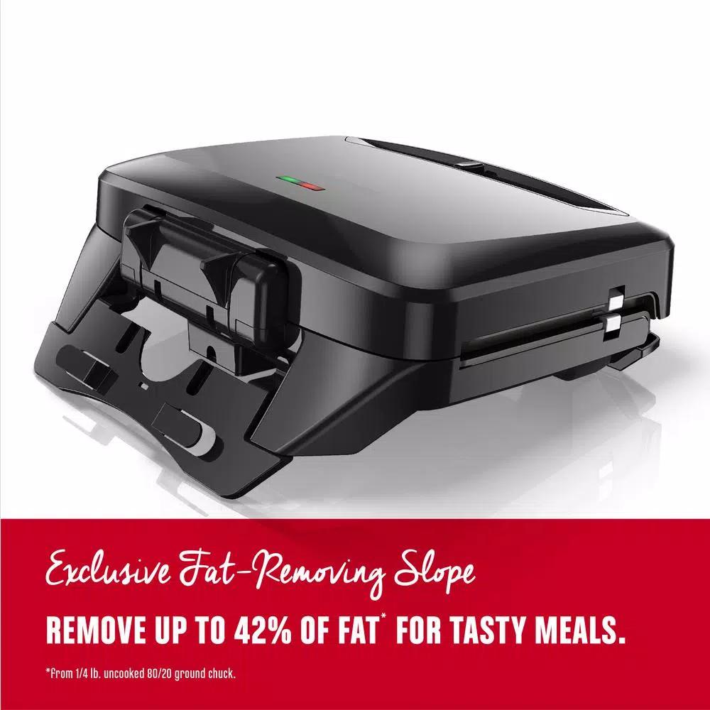George Foreman Rapid Grill 80 sq. in. Electric Indoor Grill and Panini Press, Black