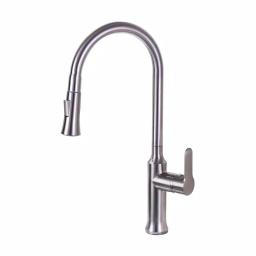 Vanity Art Brushed Nickel Single-Handle Pull-Down Kitchen Faucet with Sprayer Wand thumbnail 1