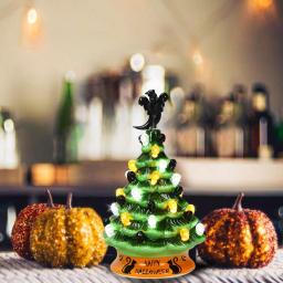 Costway 11.5 in. Green Ceramic LED Haunted Halloween Tree with Ghost and Skeleton Accents thumbnail 8