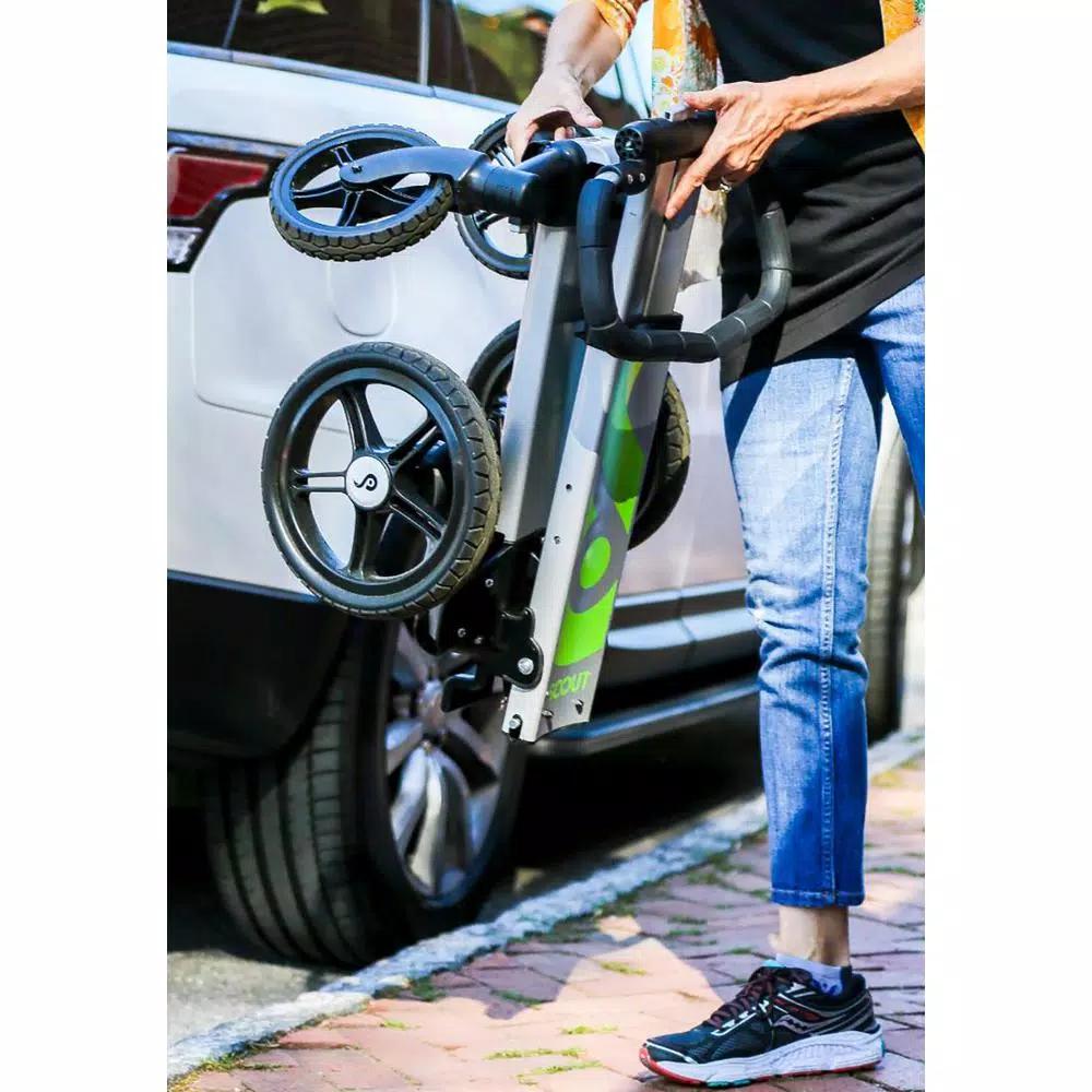 Unbranded Scout Folding Aluminum Cleaning Cart with Removable Baskets and Swivel Wheels