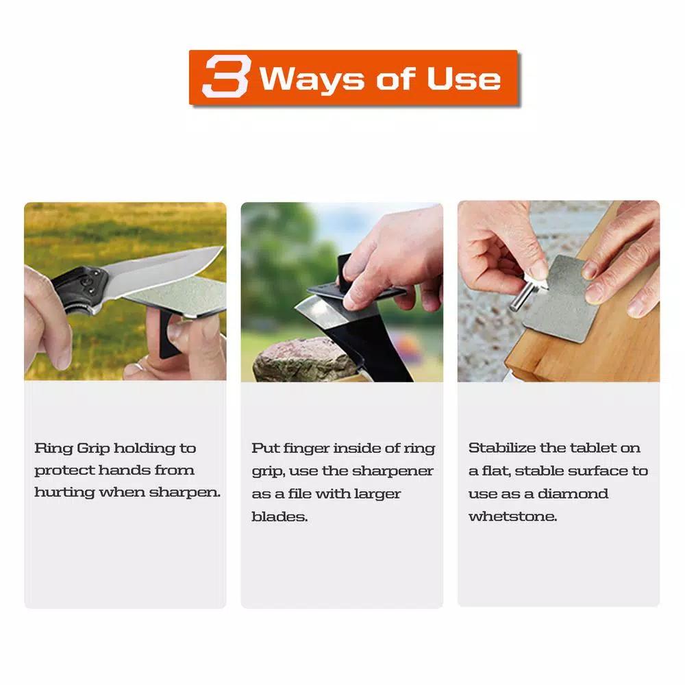 Sharpal 116N Credit Card Size Diamond Sharpening Stone Set, 3-Pack (Coarse, Fine, Extra-Fine)