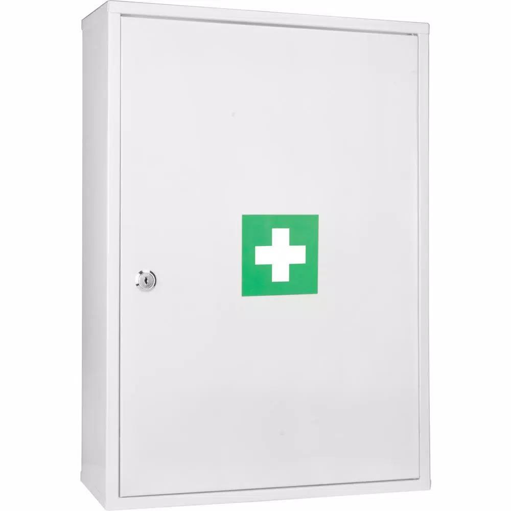 BARSKA Large Medical Cabinet First Aid Kit with Magnetic Dry Erase Pad and Lock Box