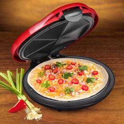 Nostalgia 900W Red Quesadilla Maker with Extra Stuffing Latch and Non-Stick Cooking Surface thumbnail 4