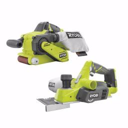 RYOBI 18V ONE+ Brushless Cordless 3 in. x 18 in. Belt Sander and 3-1/4 in. Planer Combo Kit (Tools Only) thumbnail 1