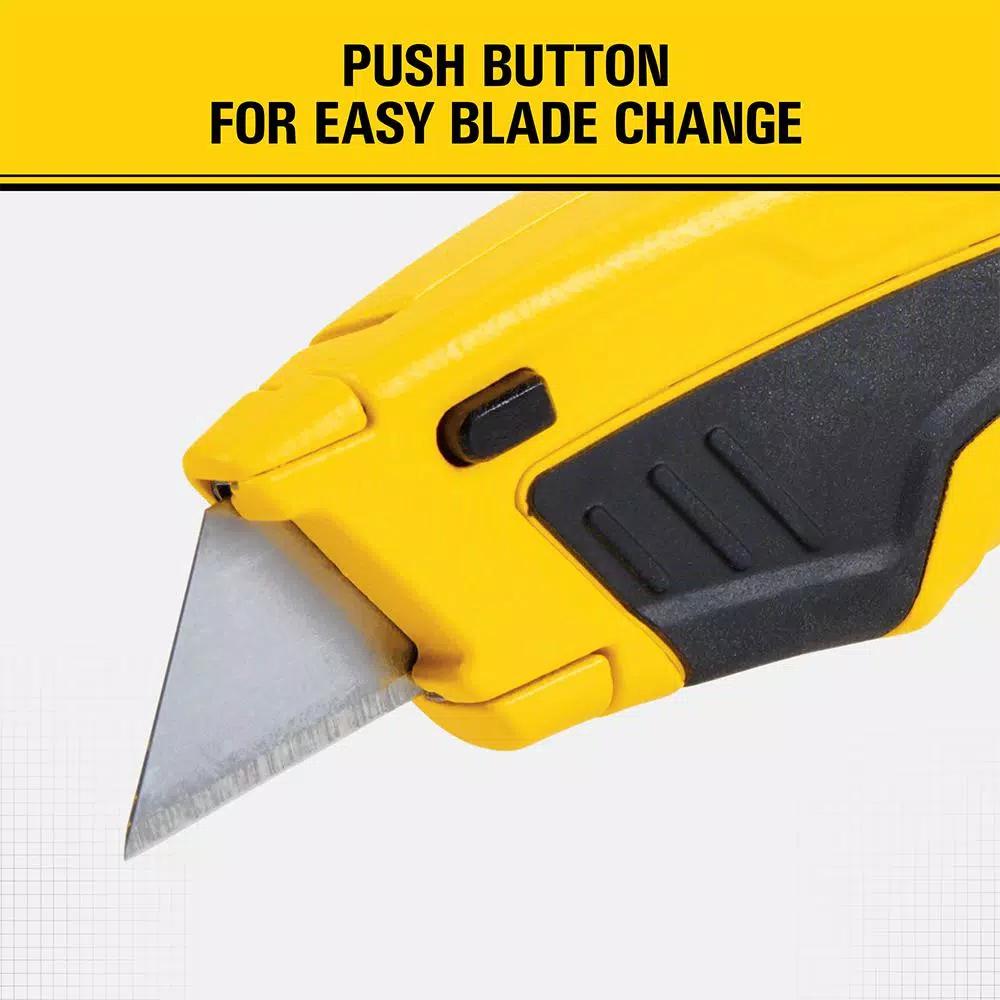 Stanley Retractable Utility Knife with 10 Bonus Steel Blades and Integrated Storage