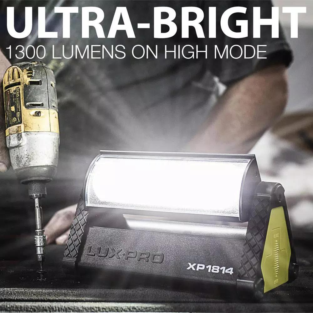 LUXPRO Pro Series 1300 Lumens Broadbeam LED Directional Pivoting Cordless Work Light