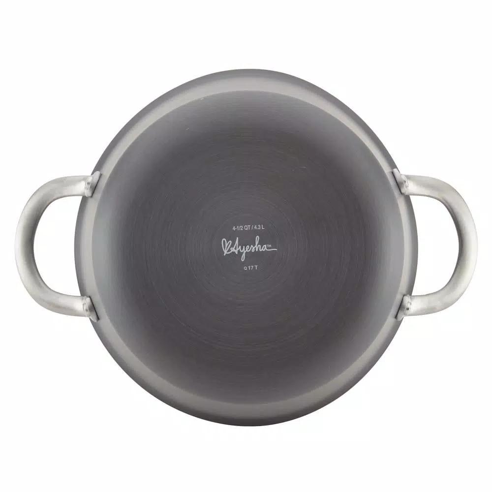 Ayesha Curry Ayesha Home Collection 4.5 Qt. Hard Anodized Aluminum Nonstick Saucepot with Glass Lid
