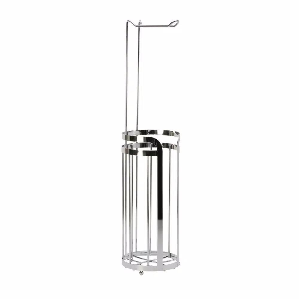 Bath Bliss Mod Collection Toilet Paper Holder and Reserve Stand with Storage in Chrome