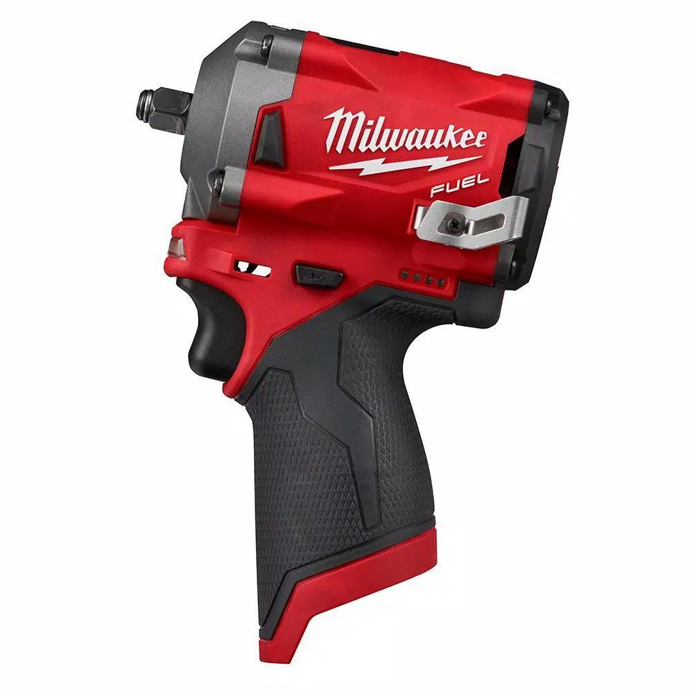 Milwaukee M12 FUEL 12V Brushless Stubby 3/8 in. Impact Wrench & 1/4 in. Hex Hydraulic Impact Driver Combo Kit