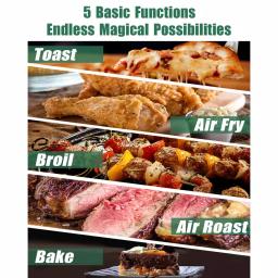Boyel Living 19 Qt. Air Fryer Toaster Oven with Air Fry, Roast, Toast, Broil, Bake Functions - Sandy Grey thumbnail 8
