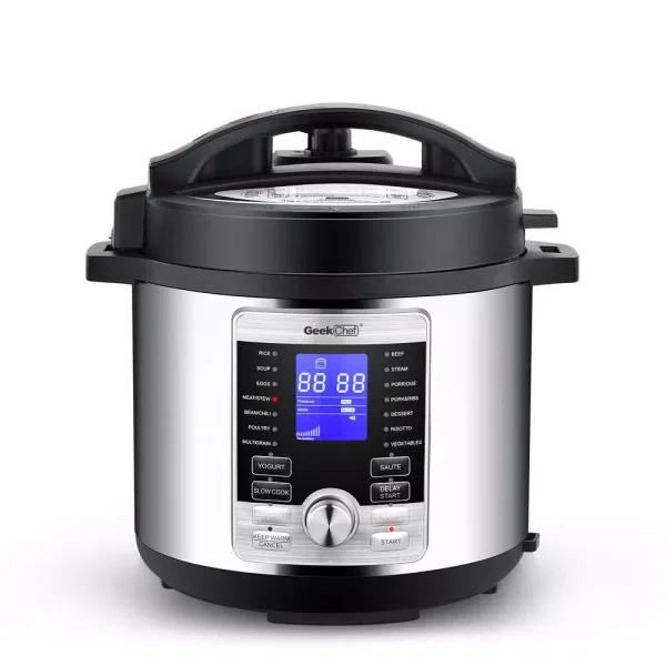 Geek Chef 6 Qt. Stainless Steel Electric Pressure Cooker, 17-in-1 Multi-Function Programmable Cooker