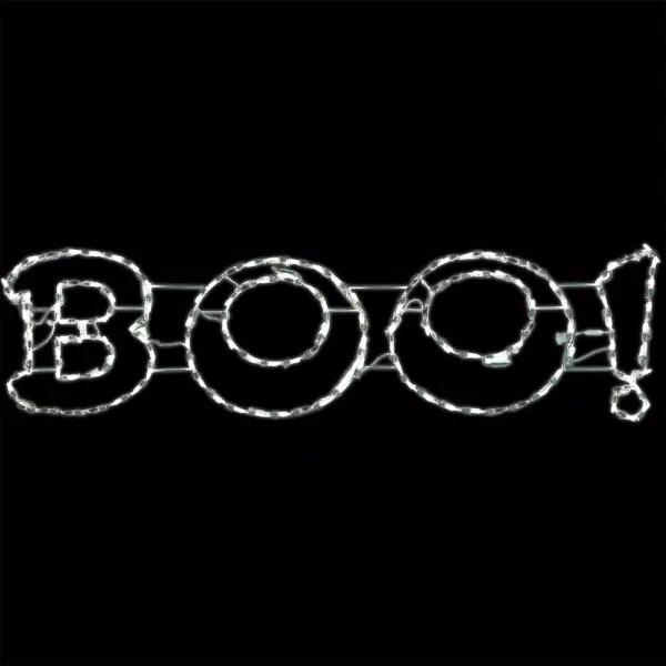 Haunted Hill Farm 63 in. x 16 in. LED Boo Sign Halloween Light, Indoor/Outdoor Weather Resistant Decor