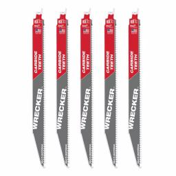 Milwaukee 12 in. WRECKER Carbide Teeth Reciprocating Saw Blade, 6 TPI, 5-Pack thumbnail 5