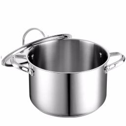 Cooks Standard 6 Qt. Stainless Steel Stock Pot with Tempered Glass Lid thumbnail 4