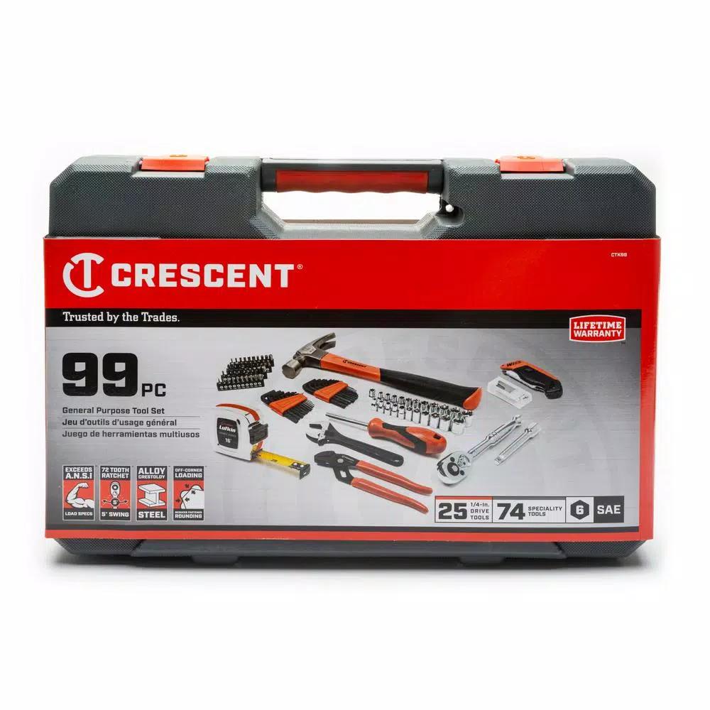 Crescent 99-Piece 1/4 in. Drive General Purpose Hand Tool Set