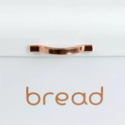 Home Basics White Grove Modern Bread Box with Rose Gold Handle - Stainless Steel Kitchen Storage thumbnail 5