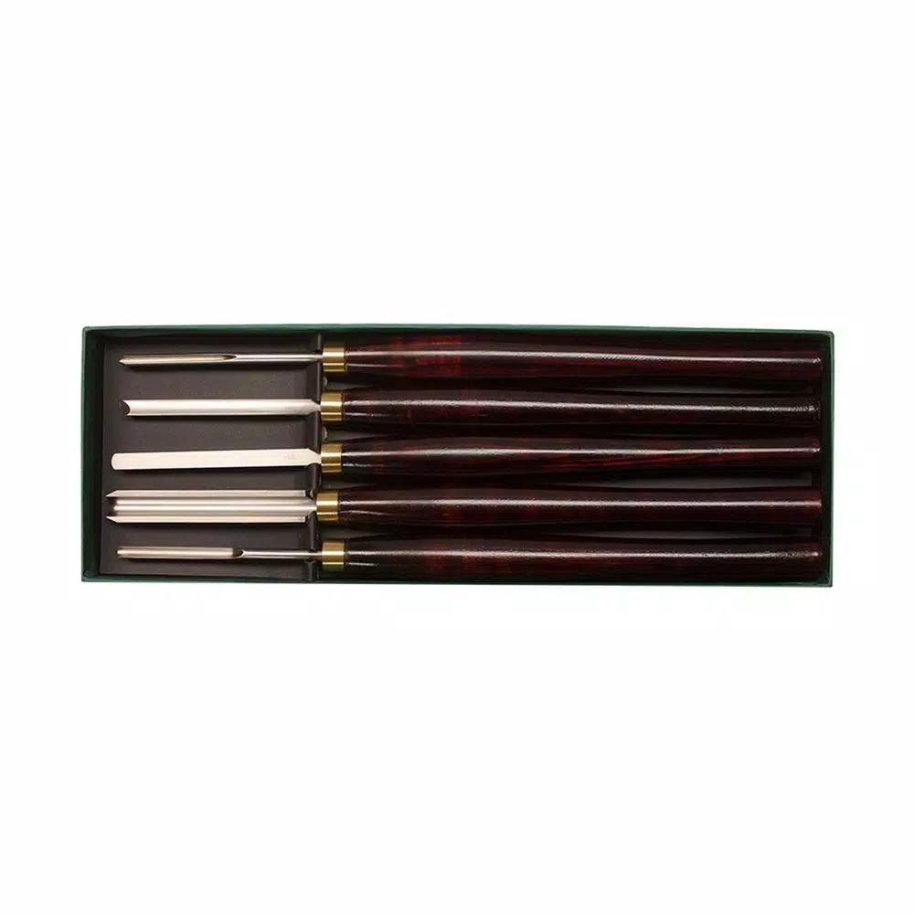 NOVA 9034 5-Piece Standard Woodturning Chisel Set with M2 Steel Blades