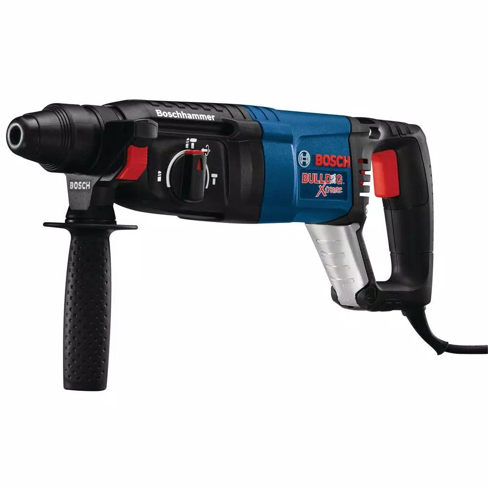 Bosch Bulldog Xtreme 8A Corded 1 in. SDS-Plus Rotary Hammer Kit with 7-Piece Carbide-Tipped Bit Set and Case