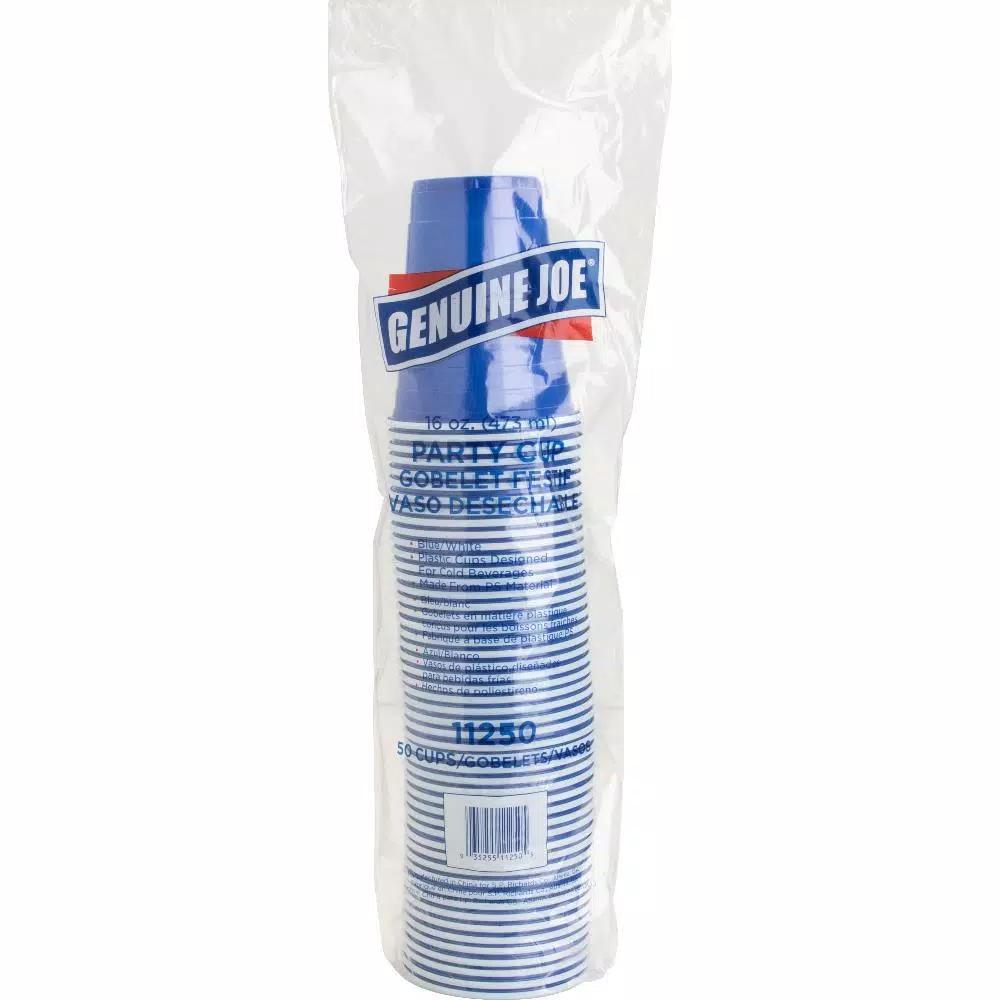 Genuine Joe 16 oz. Blue Plastic Party Cups, 50 Count Case