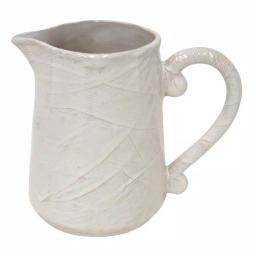 Abigails Bali 72 fl. oz. Ivory Ceramic Pitcher with Textured Finish thumbnail 1