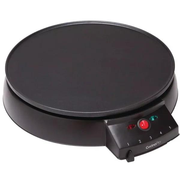 CucinaPro 12 in. Non-Stick Electric Griddle and Crepe Maker, 1000W, Black