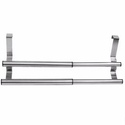 Unbranded Expandable 2-Tier Steel Over the Cabinet Door Towel Rack - Silver thumbnail 3