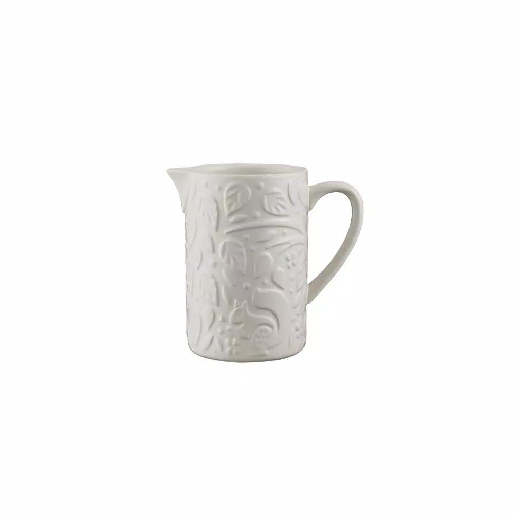 Mason Cash Forest 4-Piece Cream Stoneware Breakfast Set, 59 fl. oz.