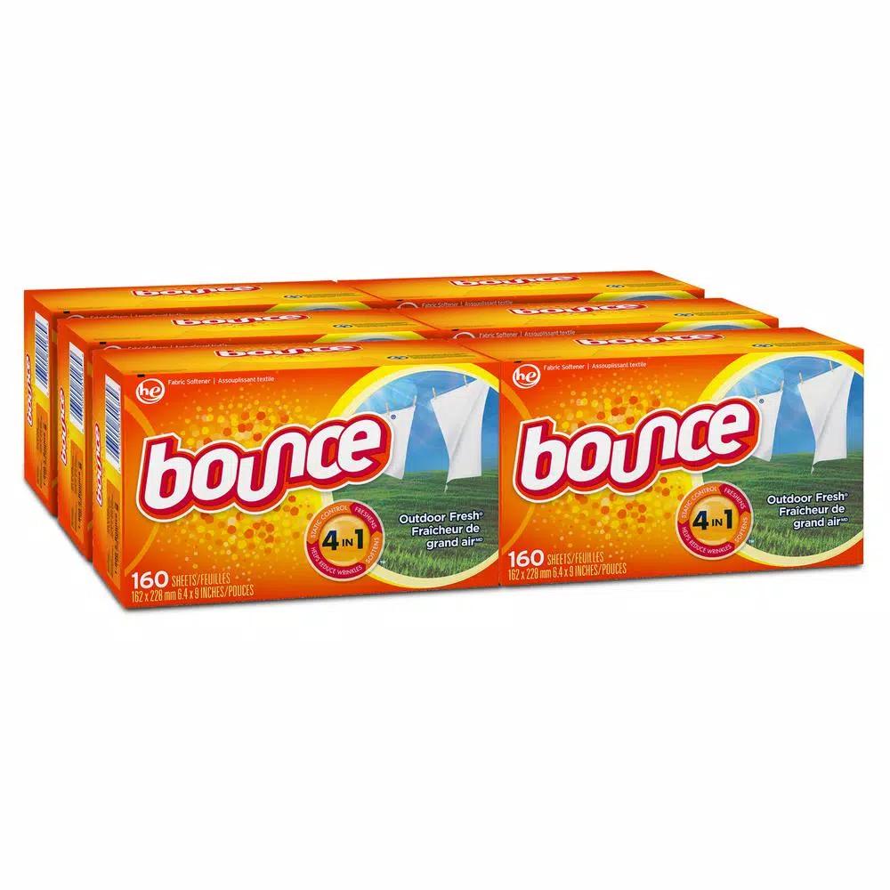 Bounce Outdoor Fresh Scent Fabric Softener Dryer Sheets, 160-Count (6-Pack)
