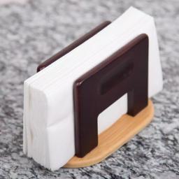 Creative Home Natural Bamboo Espresso Napkin Holder - Upright Tabletop Tissue Dispenser thumbnail 5