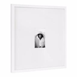 DesignOvation Gallery 17 x 17 in. White Wood Picture Frame, Matted to 4 x 6 in. thumbnail 2