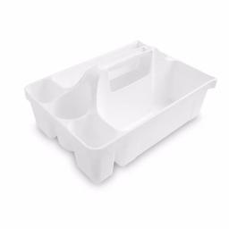 Libman Deluxe Maid Cleaning Caddy with 5 Compartments and Pour Spouts - White thumbnail 2