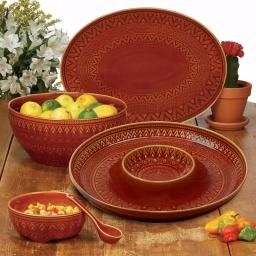 Certified International Aztec Rust Stoneware 12.75 in. Round Platter thumbnail 2