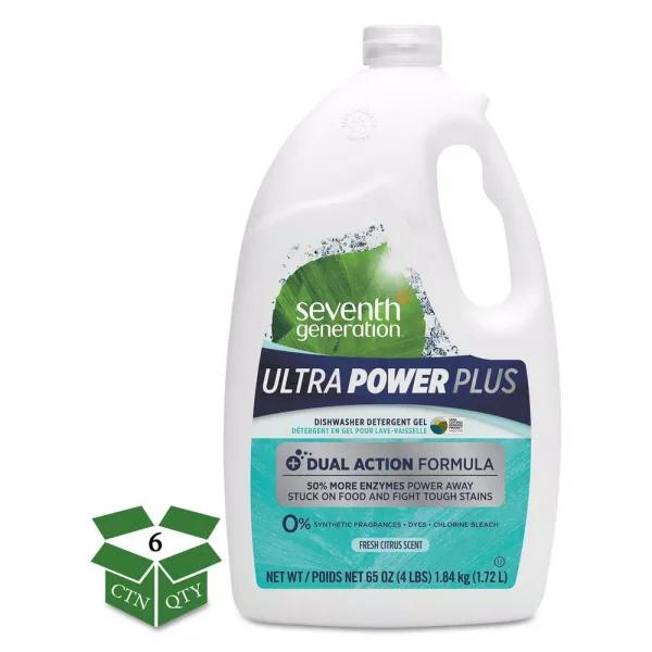 SEVENTH GENERATION Fresh Citrus Natural Auto Dishwasher Gel Ultra-Power Plus, 65 oz (6-Count)