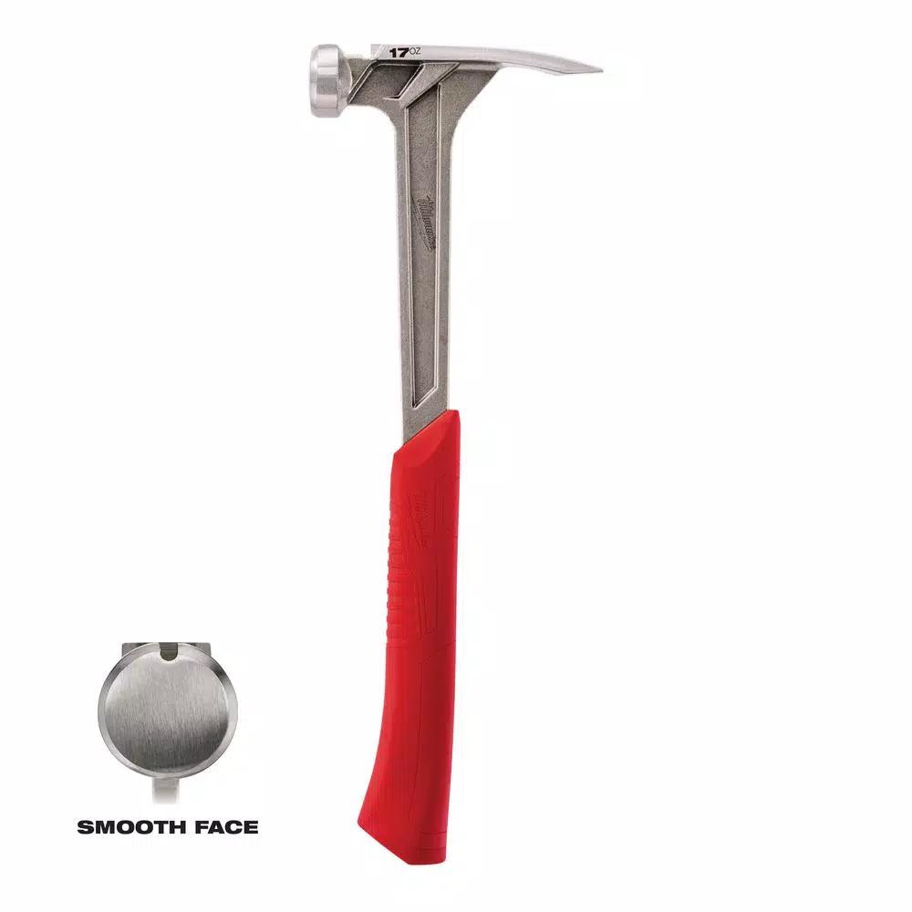 Milwaukee 17 oz. Smooth Face Framing Hammer with Shockshield Grip and Hammer Loop