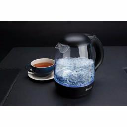 AROMA 5-Cup Black Glass Electric Kettle, 1.2L Cordless Pouring with Automatic Shut-Off thumbnail 6