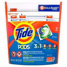 Tide PODS Original Scent Laundry Detergent Pods, 20-Count thumbnail 1