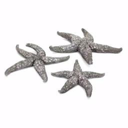 IMAX Magali Silver Starfish Wall Decor Set of 3 - Distressed Gray Polystone Sculptures thumbnail 1