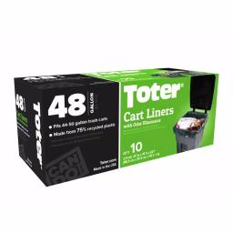 Toter 48 Gallon Trash Can Liners, 2 Mil Thick, 10-Count thumbnail 1