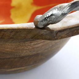 Gibson Elite Philomena 13 in. Wood Enameled Serving Bowl with Floral Design thumbnail 3