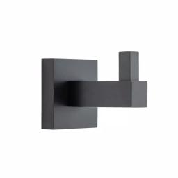 Italia Trieste Single Robe Hook, Matte Black, Solid Brass thumbnail 1